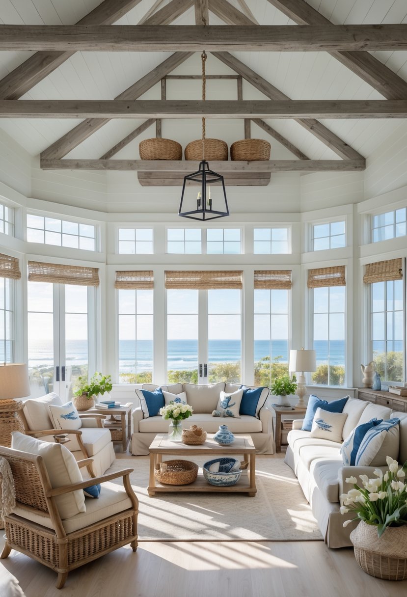 14 Coastal Farmhouse Living Room Designs That Blend Comfort and Style
