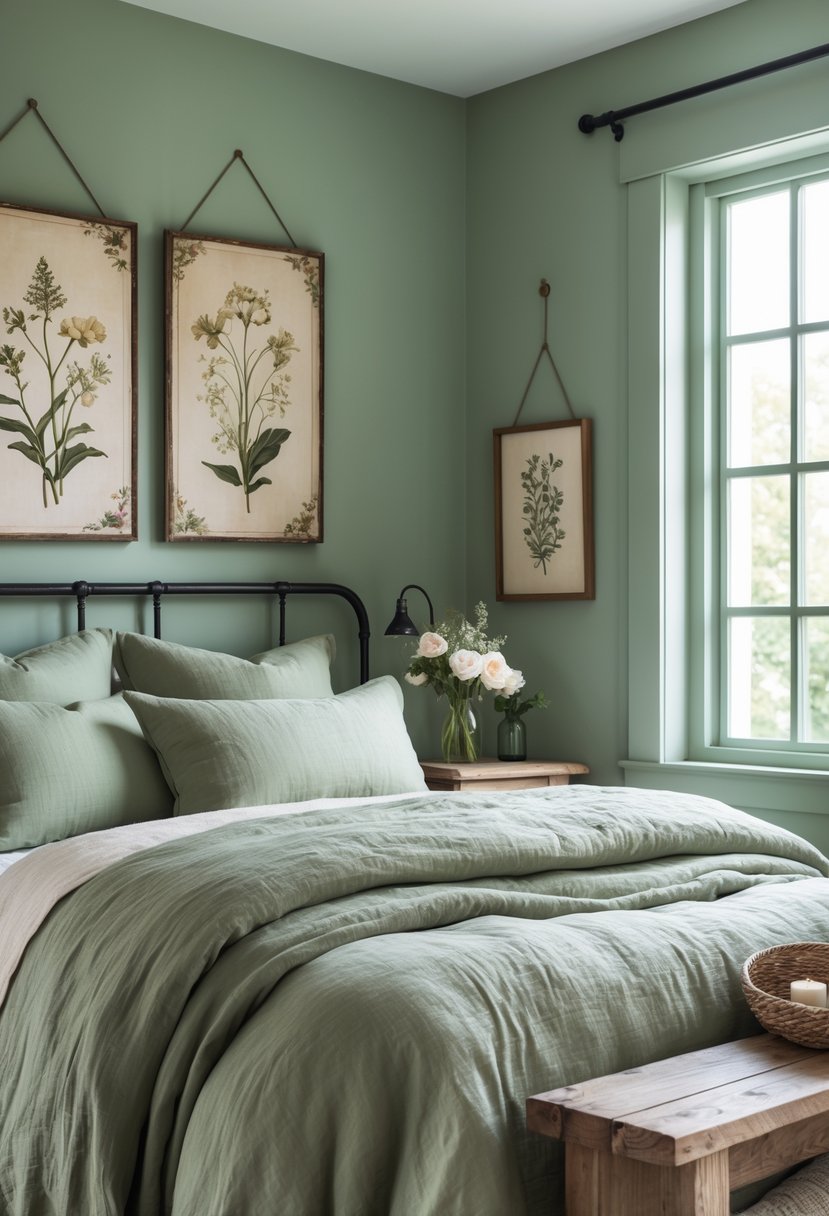 15 Sage Green Farmhouse Bedroom Ideas for Timeless, Cozy Elegance