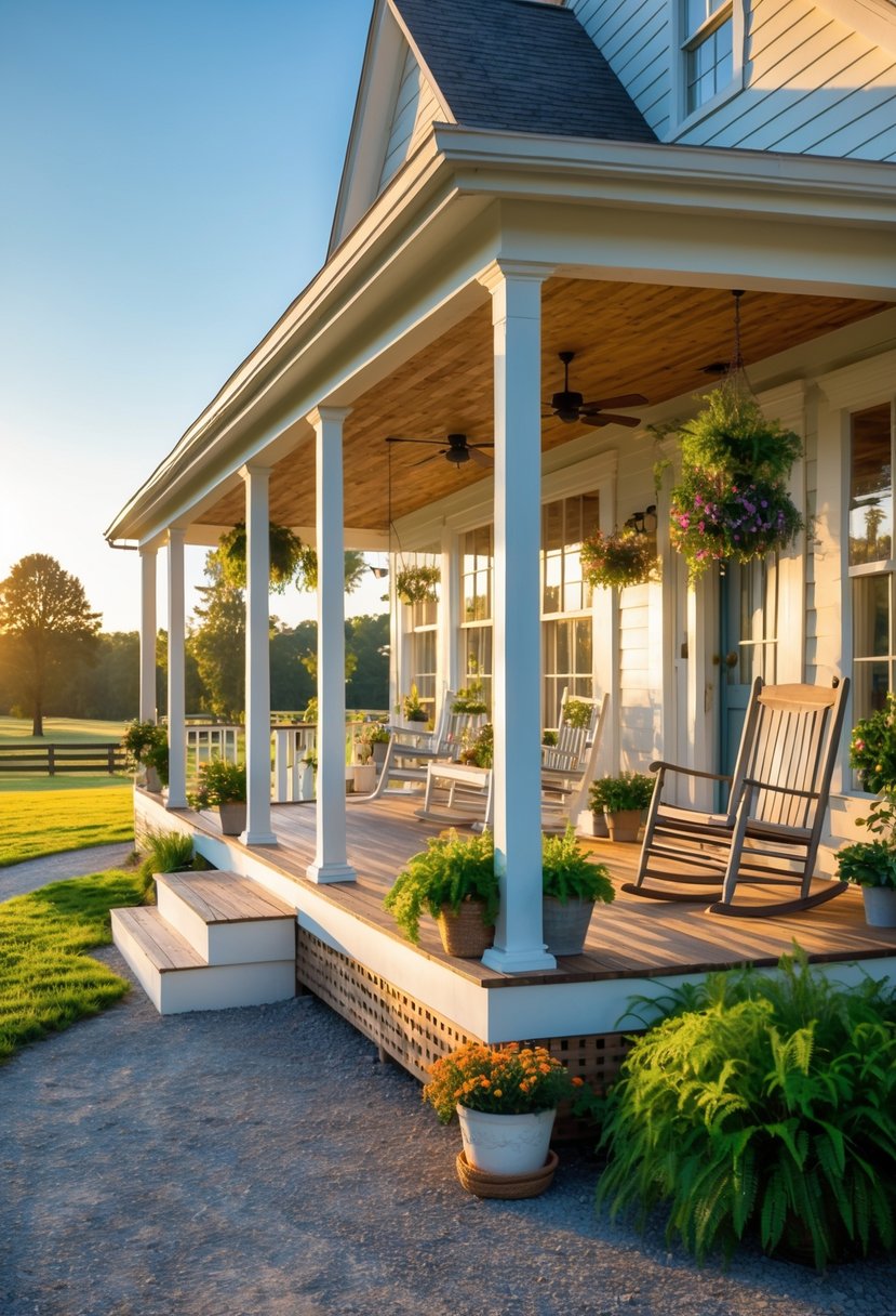 13 Farmhouse Wraparound Porch Ideas for Timeless Curb Appeal and Comfort