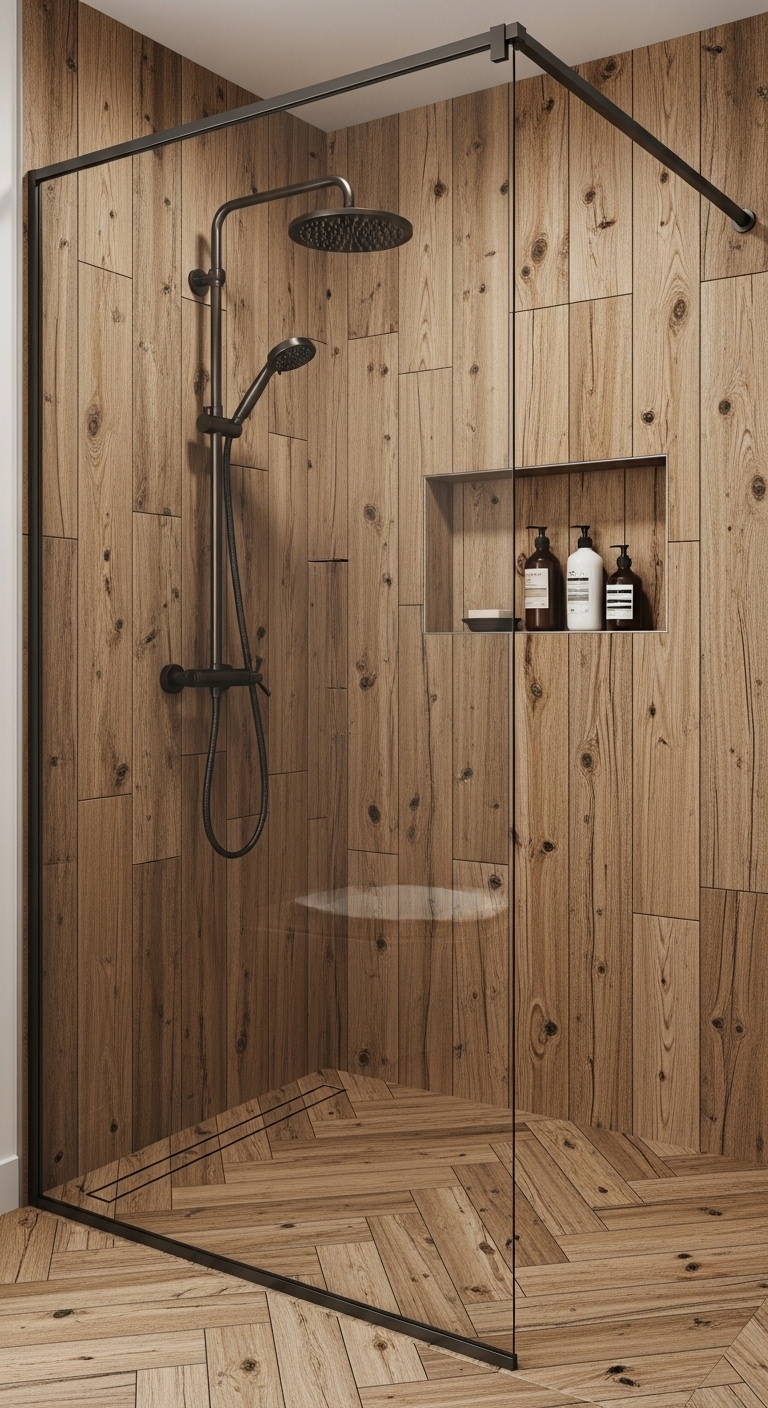 17 Farmhouse Walk-In Shower Ideas For Perfect Mix of Modern + Cozy