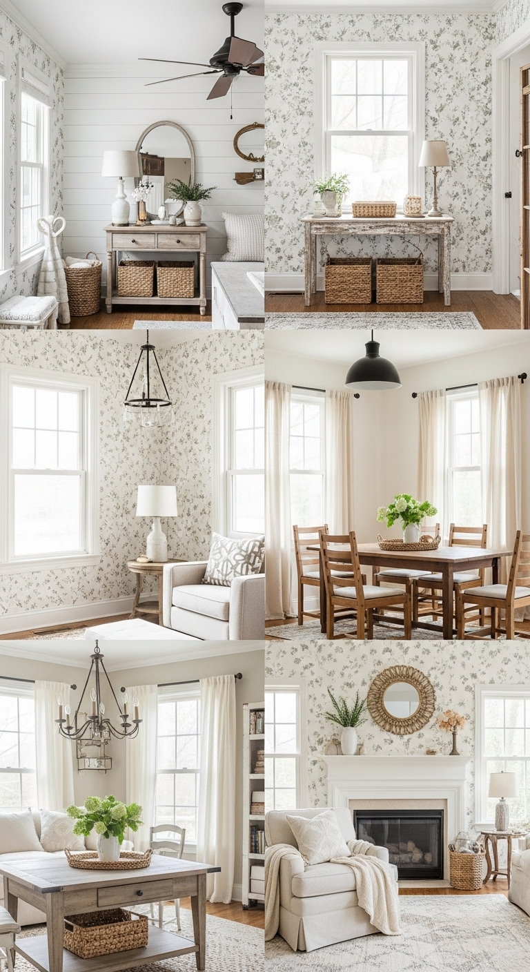15 Farmhouse Wallpaper Ideas for Every Room in Your Home