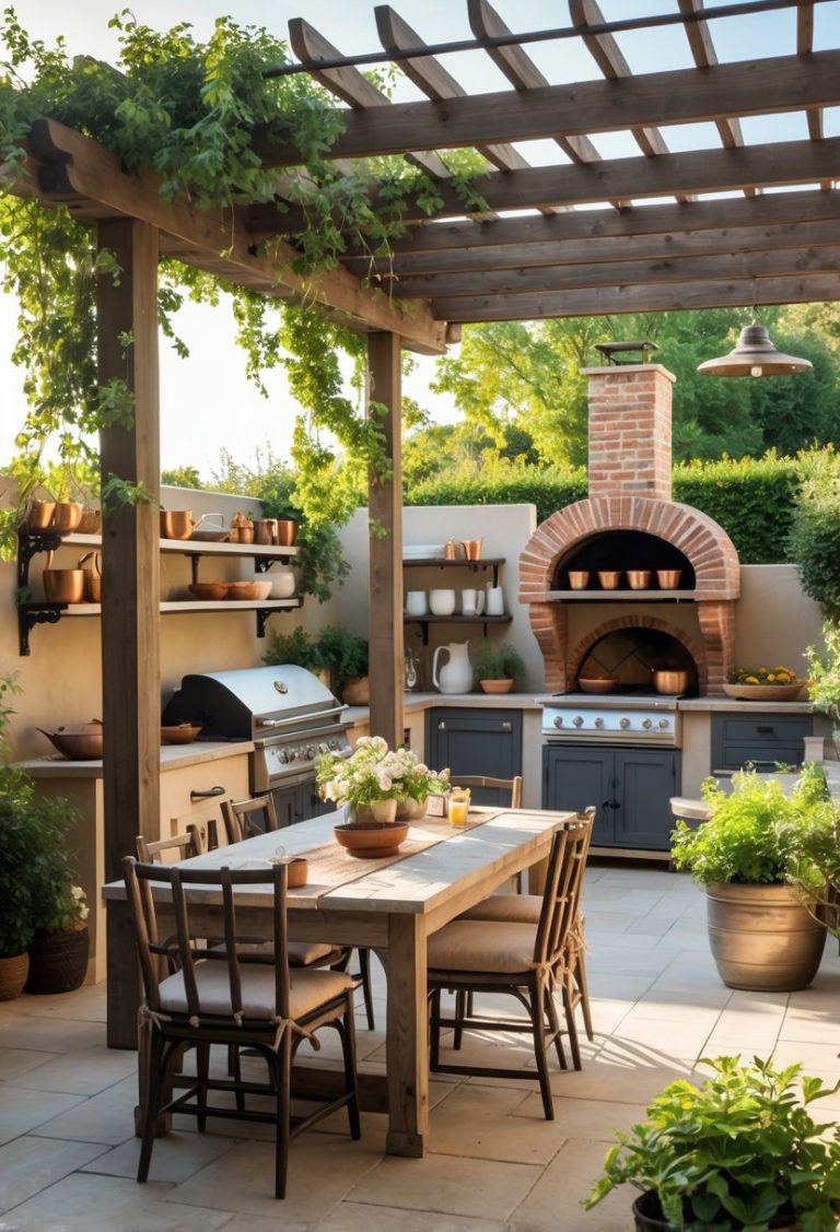 15 Farmhouse Outdoor Kitchen Ideas for Stylish and Functional Backyard ...